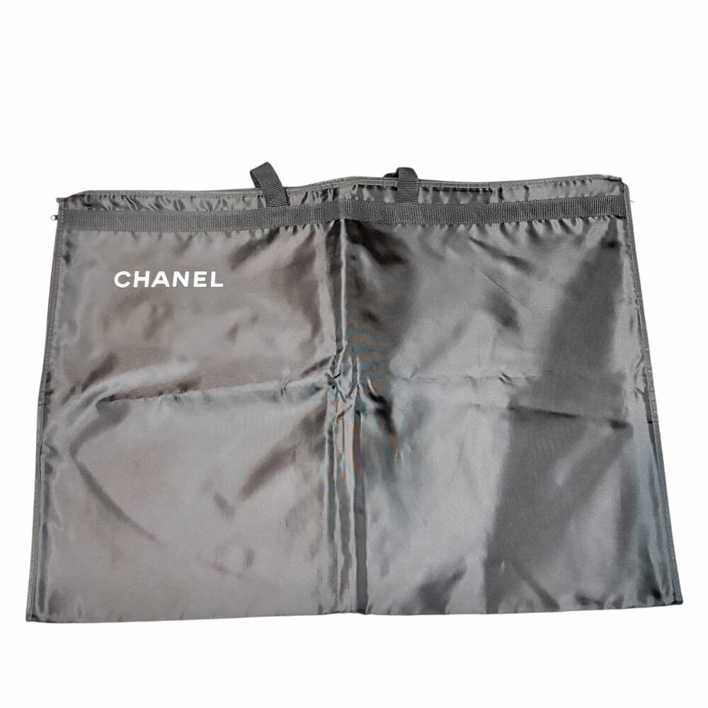 Authentic CHANEL Black Garment Bag Travel Storage Dust Cover Large
